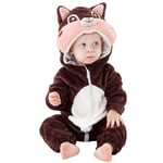 HAHASHOW BéBé Grenouillères Unisexe Animal Pyjama d'hiver Combinaison Barboteuse Enfant Filles Costume 24-30 Mois, Écureuils