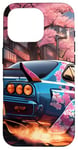 Coque pour iPhone 16 Pro JDM R34 Drift Racing Tuning Voiture Tokyo Skyline At Night Cadeau