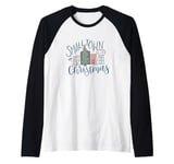 Charming Small Town Christmas Raglan Baseball Tee