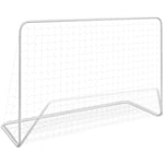 Fotbollsmål vidaxl - Med nät 182x61x122 cm stål vit