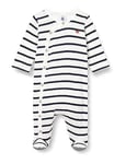 Petit Bateau Mixte Bébé A08ay Pyjama Dors Bien, Blanc Marshmallow / Bleu Smoking, 3 Mois EU