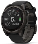 Garmin Fenix 8 47mm Sapphire Solar Carbon Grey DLC Titanium Black Pebble Grey Silicone