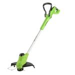 Greenworks G24LT28 Cordless Strimmer Lawn Edger for Small to Medium Gardens, 28cm Cutting Width, Autofeed 1.65mm Nylon Line, WITHOUT 24V Battery & Charger, 3 Year Guarantee