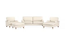 Howard Lyx Sofagruppe 3+Lenestol+Divanlenestol+Fotskammel - Beige sofagruppe Bloomington