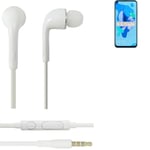 Earphones pour Huawei P20 Lite 2019 in ear headset stereo blanc