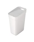 Curver 30L Ready To Collect Sorting Bin with Wall Bracket for Wall or Door - Kitchen, Bathroom, Laundry Room - 100% Recycled - White