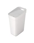 Curver Ready To Collect 30L Sorting Bin with Wall or Door Holder for Kitchen, Bathroom, Laundry Room – 100% Recycled – White