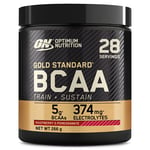 Optimum Nutrition Gold Standard BCAA Train + Sustain, Amino Acids Pre Workout Powder, Sports Drink with Vitamin C, Zinc, Magnesium and Electrolytes, Raspberry & Pomegranate Flavour, 28 Servings, 266 g