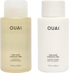 OUAI Fine Shampoo and Conditioner Set - Sulfate Free Shampoo and Conditioner for