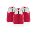 Swan SWKA1024RN - Retro Set of 3 Canisters Red