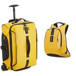 Samsonite Paradiver Light - Duffle mit Rollen 55/20 Strictcabine, 55 cm, 48.5 L, Gelb (Yellow) & Paradiver Light - Rucksack M, 40 cm, 16 L, Gelb (Yellow)