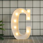 Aafgvc - Lettres de l'alphabet à led avec lumière blanche chaude pour décoration d'intérieur, fête, bar, mariage ou festival(C)