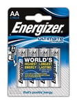 Pack of 4 Energizer AA ULTIMATE Lithium Batteries 1.5v LR6 L91 Digital Camera