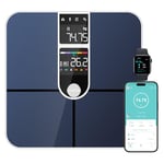 Healthkeep Pèse Personne Balance Connectée Bluetooth Avec 2 Écrans VA et Technologie de Revêtement ITO, 16 Données Corporelle avec Fréquence Cardiaque APP pour Andriod et iOS 180kg/400lb, Argenté