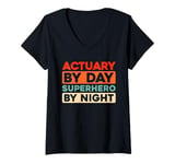 Womens Retro Actuary Insurance - Risk Statistics Vintage Actuary V-Neck T-Shirt