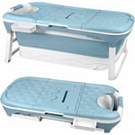 YARDIN Baignoire pliable mobile adulte baignoire Spa avec des rouleaux de couvercle et de massage, Bébé baignoire avec panier de savon pour douche de