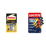 Pattex Pâte à réparer Métal 48 g, Pâte epoxy bicomposante avec particules de métal & Loctite Super Glue-3 Power Gel Mini Dose, colle forte enrichie en caoutchouc, lot de 3 tubes 1 g