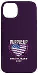 Coque pour iPhone 14 Plus Purple Up pour enfants militaires Heart Love America Military