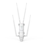 AC1200 Prolongateur de portée WiFi/Mesh sans fil POE double bande 2,4 GHz 300 Mbps + 5,8 GHz 867 Mbps, antenne omnidirectionnelle amovible 4 x 7 dBi