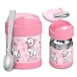 JARLSON® conteneur isotherme enfants YUMMY | Réchauffeur d'aliments/aliments pour bébés en acier inoxydable | Mug à céréales pour aller avec une cuillère | pot de yaourt (300 ml, Chat)