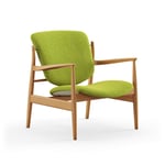 House of Finn Juhl - France Chair, Dark oiled oak, Cat. 2 Hallingdal 65 - 980 - Lenestoler - Finn Juhl - Grønn,Tre farget - Tre/Tekstilmateriale