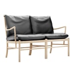 Carl Hansen - OW149-2 - Colonial Sofa, Vitoljad Ek, Lädergrupp B Thor - 301 - Soffor - Ole Wanscher - Svart