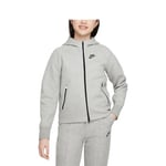 Nike Tech Fleece Full Zip Ls Veste pour fille Dk Grey Heather/Black/Black 10/12 ans