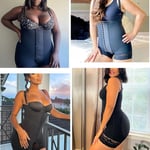 Thigh Slimmer Bodysuit Shaper Lace Stitching Hook And Eye Closure Stretchy W GSA