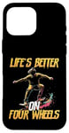 Coque pour iPhone 16 Pro Max Skateboard Lovers Skater Board pour hommes