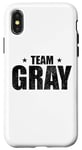 Coque pour iPhone X/XS Gris Nom de famille Anniversaire Gris Nom de famille