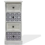 Mobili Rebecca - Rebecca Mobili Commode Table de Chevet Étroite Bois mdf Blanc Gris 4 Tiroirs Vintage Entrée 76x30x25 cm