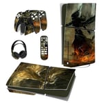 playvital Autocollant pour ps5 Slim Console Standard Sticker Skin pour ps5 Slim Disc Edition,Autocollants Accessoires pour ps5 Manette pour ps5 Télécommande&Casque&Station de Charge-Rencontre