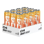 CELLUCOR C4 SMART ENERGY CARBONATED ZERO SUGAR DRINK 12X330ML MANGO