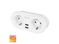 Wi-Fi smart plug socket, 2-way (CEE 7/3), 2x USB, Tuya compatible