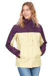 Marmot Wm's PreCip Eco Jacket, Veste de pluie imperméable, manteau de pluie résistant au vent, coupe-vent hardshell pliable respirant, idéal pour la randonnée, Femme, Wheat/Purple Fig, XS