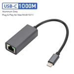 2500 Mbps USB C till Ethernet-adapter USB Lan RJ45 Nätverkskort för Laptop Xiaomi Mi Box S Nintendo Switch PC Aluminium Gigabit 1000Mbps USB C