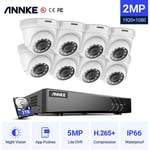 Kit caméra de surveillance filaire 8CH 5 en 1 dvr 5MP enregistreur + 8 caméra hd 1080P Extérieur vision nocture 20m – avec 8 caméra dôme + disque dur