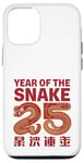 Coque pour iPhone 12/12 Pro Chinois 2025 Nouvel An du zodiaque Serpent Mignon Happy Lunar 25