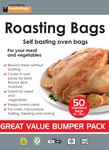 50 x Roasting Bags - Self Basting Oven Bags -Size: Standard -25x38CM - VALUE