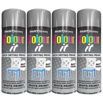 4X White Primer Spray Paint Aerosol Auto Car Wood Metal 250ml