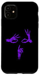 iPhone 11 Purple Skeleton Hands Shhh Say Less Purple Color Graphic Case