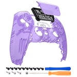 eXtremeRate Clear Atomic Purple Touchpad Front Housing Shell Compatible with ps5 Controller BDM-010 BDM-020 BDM-030, DIY Replacement Shell Custom Touch Pad Cover Compatible with ps5 Controller