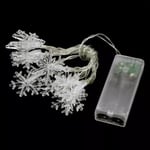 Christmas Led Snowflake String Lights Battery Operated Hanging Xmas Decoration