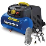 Compresseur d’air Michelin 6L 8 bar 1,5 cv Fonctionne sans huile + kit de gonflage