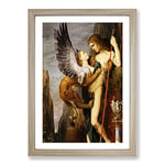 Big Box Art Oedipus and The Sphynx by Gustave Moreau Framed Wall Art Picture Print Ready to Hang, Oak A2 (62 x 45 cm)