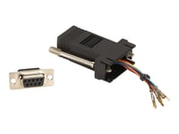 Black Box Modular Adapter Kit (Omonterad) - Seriel Rs-232-Adapter - Db-9 (Hun) Till Rj-45 (Hun) - Sort