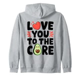 Love You To The Core - Cute Avocado Valentine's Day Lover Zip Hoodie