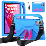 RollinCase Coque Enfant pour Lenovo Tab M11 (11 Pouces) 2024 (TB330FU/TB331FC), Léger Anti-dérapants Housse avec Poignée et avec bandoulière pour Lenovo Tab M11, Bleu