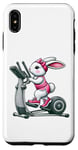 Coque pour iPhone XS Max Lapin de Pâques sur vélo elliptique Gym Fitness Workout