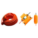 TEC HIT 6418 - Prolongateur Jardin - Prise de Courant avec Terre 3 x 1,5 mm2 - Cordon 25 m - 16 A/3680 W - Orange & Brennenstuhl 1160440 Safe-Box BIG IP44 (boitier de Protection pour câble) Jaune